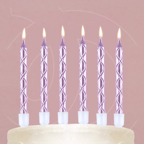 Свечи декоративные "Розовый металл" 11 см 12 шт 10103704