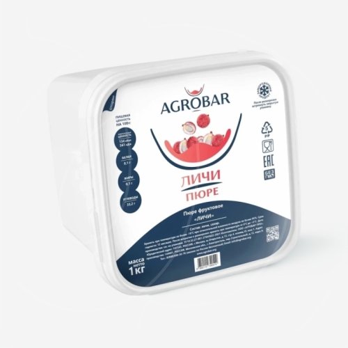 Пюре замороженное AGROBAR Личи 250 г 