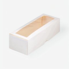 Коробка под рулет с окном белая 30х11х8 см 060620