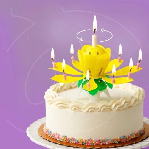 Свеча декоративная музыкальная "Тюльпан" Жёлтая 14,5х6 см 2919689