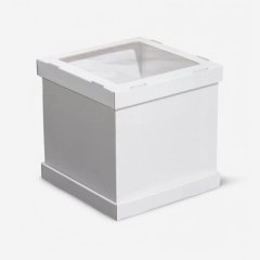 Коробка для торта с окном белая 28х28х30 см ForG STRONG I W W 280*280*300 S
