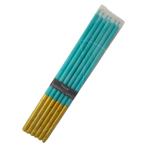 Свечи декоративные Золото-голубые 16 см 6 шт 00-00001274, Свеч-49