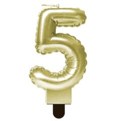 Свеча декоративная Цифра "5" Шар Золото 622095-5	