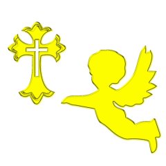 Набор топперов декоративных акриловых "Крещение" Золото ТСК130