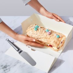 Коробка для рулета с окном белая 30х12х10 см ForG CAKE ROLL W 300*120*100