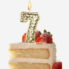 Свеча декоративная Цифра "7" Золотые пайетки 5572721