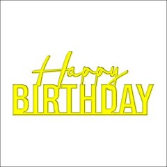 Топпер декоративный акриловый "Happy Birthday" Золото 11х5 см ТСК66 