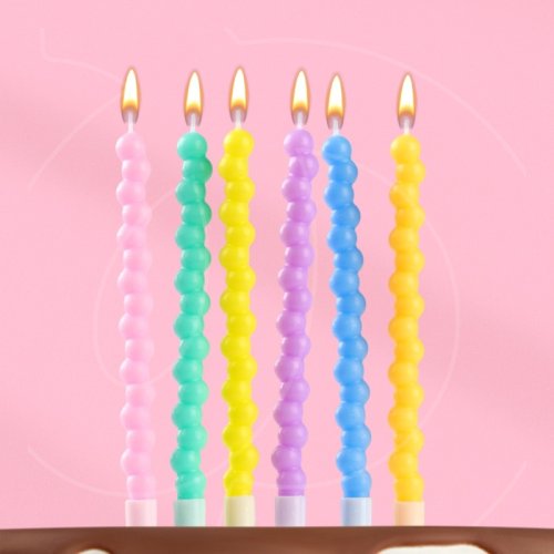 Свечи декоративные "Жемчужины цветные" 6 шт 10747862