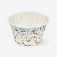 Капсула бумажная с подворотом D50 H40 "Белые медведи" 1 шт Б-68