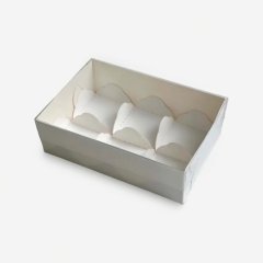 Коробка для 6 моти с прозрачной крышкой белая 17,5х12х5,5 см 070920