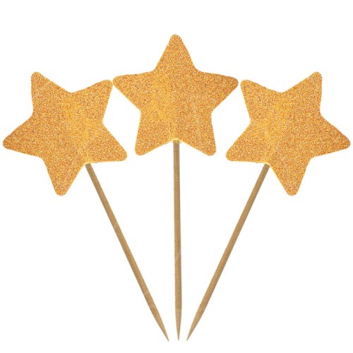 Набор топперов декоративных бумажных "Золотые звёздочки" 12 шт 2430725